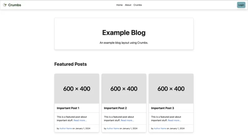 Example Blog Screenshot