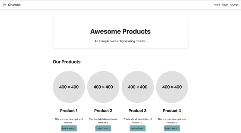 Example Product Screenshot