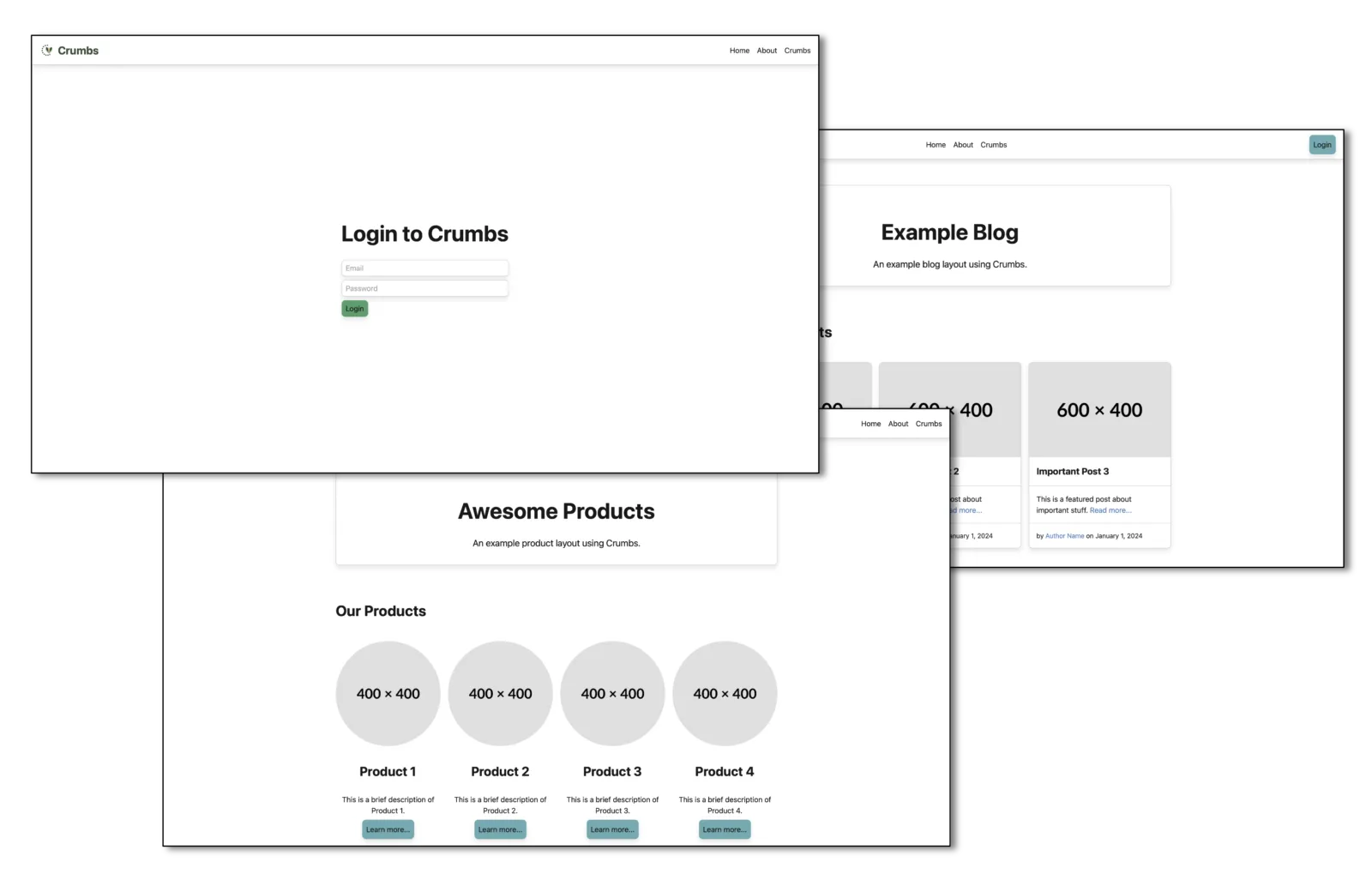 Crumbs CSS Framework Screenshot